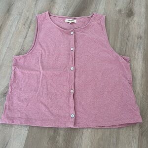 Madewell Pink Button-Up Tank Top